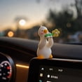 thumbnail image 1 of Cute White Duck Car Dashboard Ornament Resin Figurine Auto Center Console Screen Decor, Adorable Vehicle Interior Desktop Display Decoration, 1 of 8