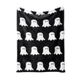 thumbnail image 1 of Cute White Ghost Pattern Halloween Flannel Blanket, Soft Lightweight Decorative Throw Blanket, Spooky Ghost Blanket for Indoor Home Party Autumn Season Decoration, 1 of 6