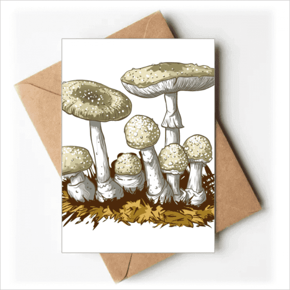 Cute White Mushroom Pattern Illustration Greeting Cards You are Invited Invitations