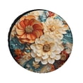 thumbnail image 1 of Cute White, Orange, And Yellow Flower Design Camper Spare Tire Cover Colorful Floral Polyester Universal Spare Wheel Tire Cover Wheel Covers Fit for SUV Truck Travel Trailer 15inch, 1 of 8