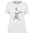 thumbnail image 1 of Cute White Rabbit Cartoon T-Shirt Women -Image by Shutterstock, Female Medium, 1 of 2