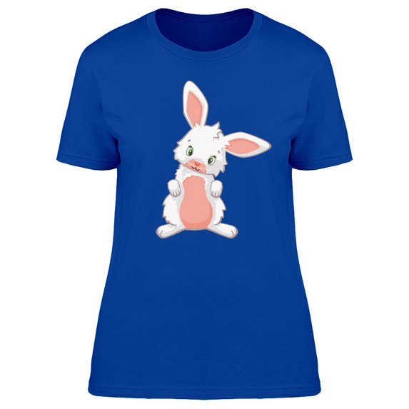 Cute White Rabbit Cartoon Tee Women's -Image by Shutterstock