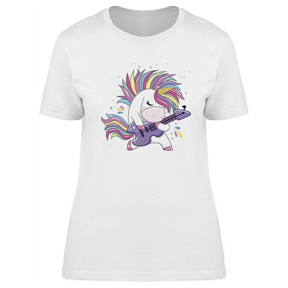 Cute White Rocking Unicorn T-Shirt Women -Image by Shutterstock, Female 3X-Large