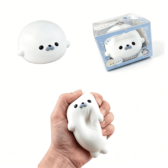 Cute White Seal Slow Squishy, Marine Animal Stress Relief Squeeze Fidget, Slow Rebound Soft Squeeze Fidget, Perfect Gift