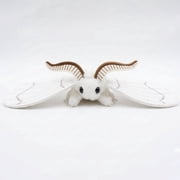 Cute White Silk Moth Plush Stuffed Animal - Realistic Winged Insect Toy, 12"
