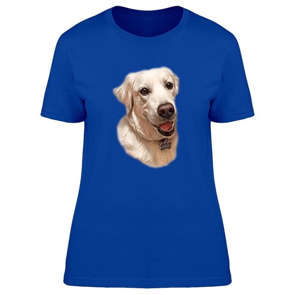 Cute White Watercolor Labrador T-Shirt Women -Image by Shutterstock, Female Large