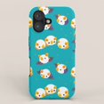 Cute White and Orange Bat Pattern Tough Case for Apple iPhone, Dual ...