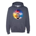 thumbnail image 1 of Cute Wild Dolphin Sunset Lake Fashion Graphic Hoodie Sweatshirt, Vintage Heather Navy, X-Large, 1 of 1