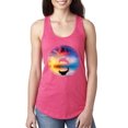 thumbnail image 1 of Cute Wild Dolphin Sunset Lake Fashion Ladies Racerback Tank Top, Hot Pink, Large, 1 of 1