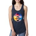 thumbnail image 1 of Cute Wild Dolphin Sunset Lake Fashion Ladies Racerback Tank Top, Navy, Large, 1 of 1
