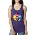 thumbnail image 1 of Cute Wild Dolphin Sunset Lake Fashion Ladies Racerback Tank Top, Purple Rush, Small, 1 of 1