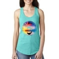 thumbnail image 1 of Cute Wild Dolphin Sunset Lake Fashion Ladies Racerback Tank Top, Tahiti Blue, Medium, 1 of 1
