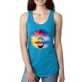 thumbnail image 1 of Cute Wild Dolphin Sunset Lake Fashion Ladies Racerback Tank Top, Turquoise, Medium, 1 of 1