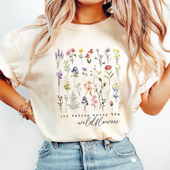 Cute Wildflower Women Tshirt, Floral Tee, Vintage Wildflower Shirt, Retro Wildflower Shirt, Cute Women Gift Unisex S-5XL Hot Trending Shirt, Vintage Birthday Gift