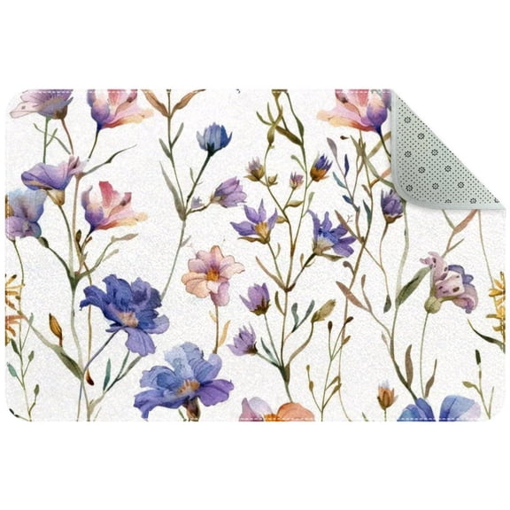 Cute Wildflowers Flowers Entryway Rug, 2x3 Area Rug Indoor Door Mat Non-slip Washable Floor Carpet Rug for Bedroom Office Dining Room Bathroom
