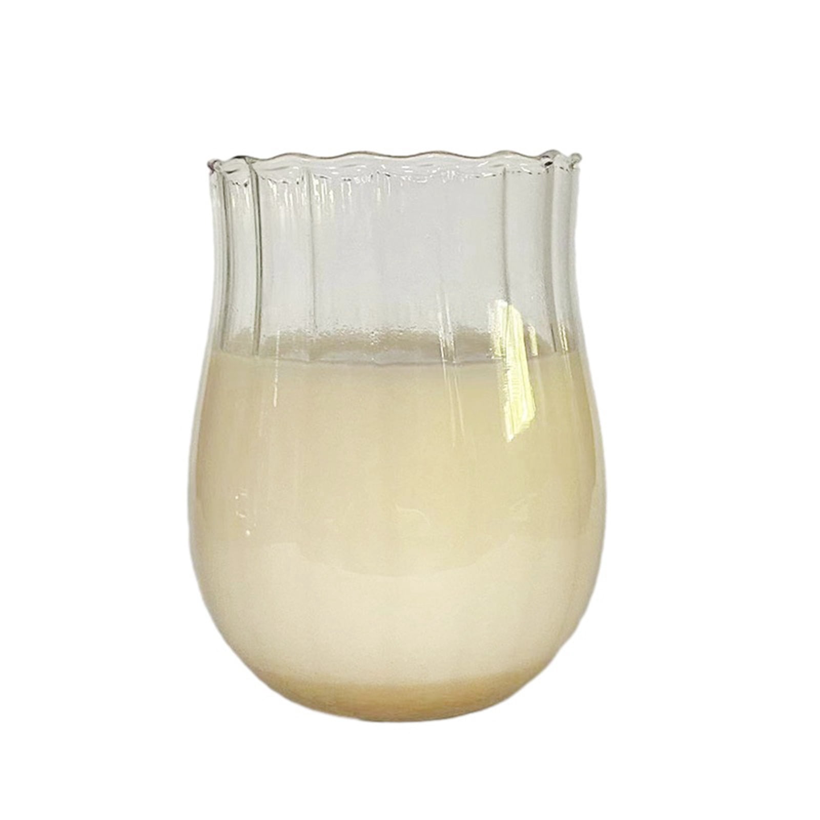 Cute Wine Glasses for Iced Coffee Juice 12oz Tulip Shape Vintage Drinking Glassware  for Iced Coffee Juice Beverage Milk B
