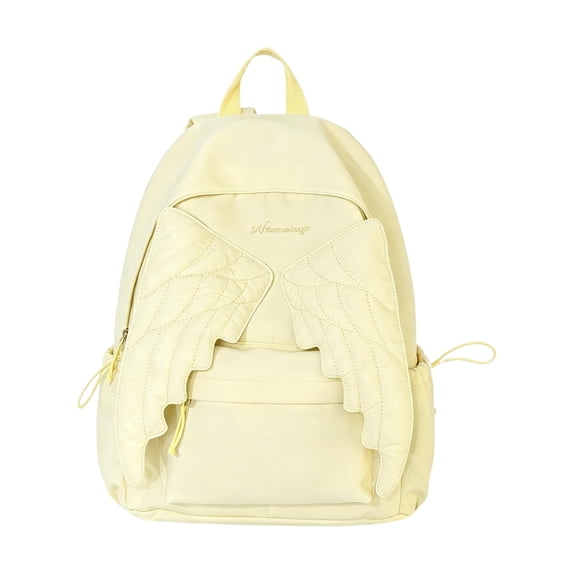 Cute Wing-Shaped School Backpack,Sweet Playful Student Bookbag with Fun Zipper Design for Campus,Classes,Outings,Travel and Everyday School Carry Use,Yellow
