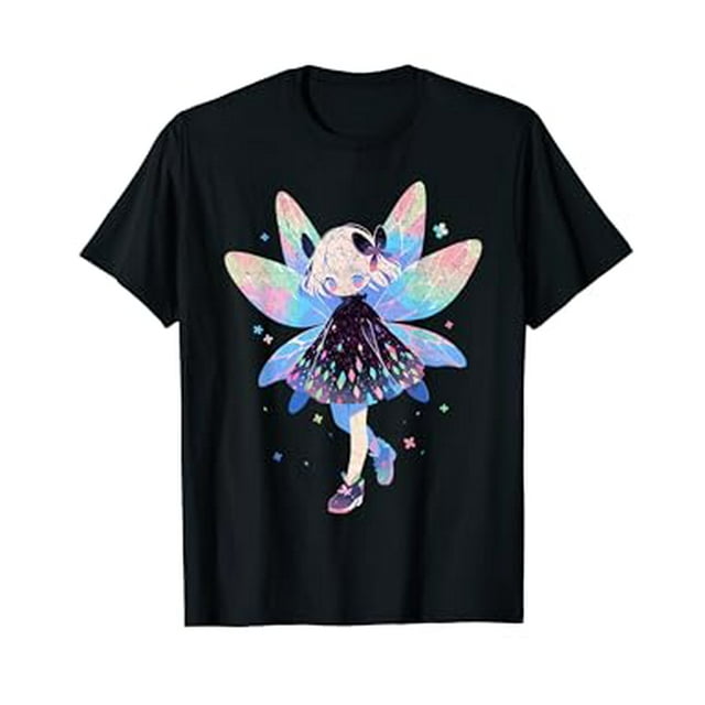 Cute Winged Anime Fairy Pastel Art Bob And Dress Fae Girl T-Shirt ...