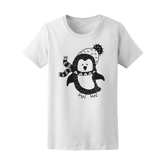Cute Winte Penguin T-Shirt Women -Image by Shutterstock, Female XX-Large
