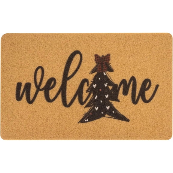 Cute Winter-Christmas Welcome-Doormats for Seanonal Outdoor-Entrance Decor Non-Slip Frontdoor-Mats Home Indoor Porch Farm Decor Spring-Winter 17x29inches