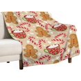 thumbnail image 1 of Cute Winter Gingerbread Throw Blanket Soft Warm Candy Cane Lightweight Flannel Plush Fuzzy Blankets Gift for Women Girls Boys Teens 50X60 in, 1 of 6
