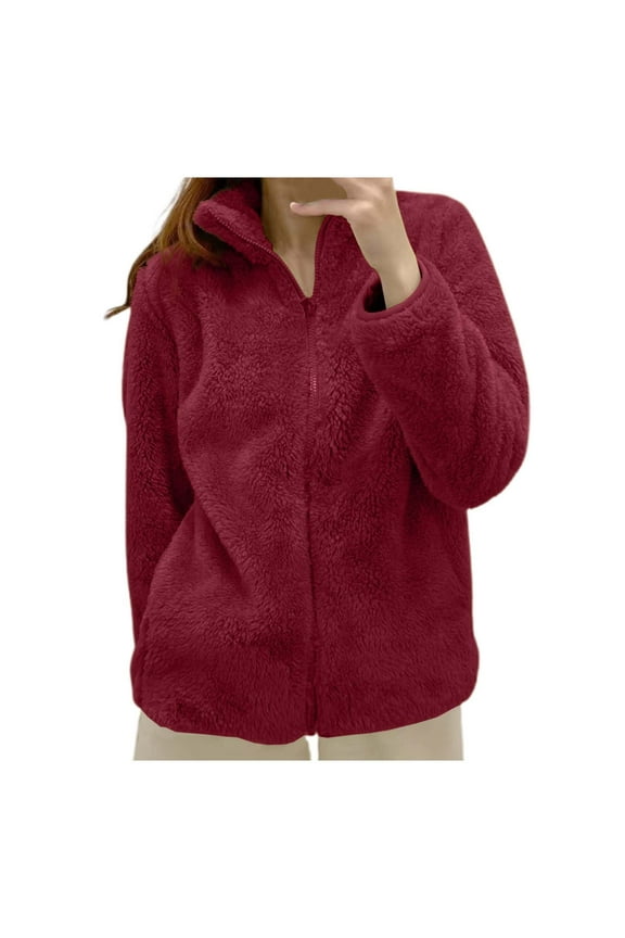 Cute Winter Jackets for Women Trendy Warm Outerwear Clothing Full Zip Warm Soft Coat for Spring Fall Winter Jackets