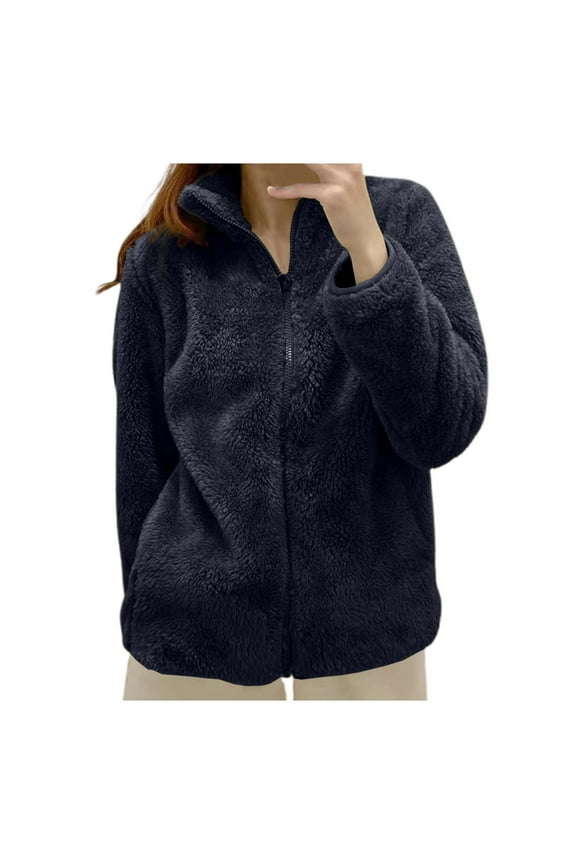 Cute Winter Jackets for Women Trendy Warm Outerwear Clothing Full Zip Warm Soft Coat for Spring Fall Winter Jackets