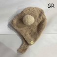 thumbnail image 1 of Cute Winter Warm Kids Girl Boys Baby Hats Fleece Wool Hemming Caps with Ball Wool Ear Protection Hats Soft Newborn Bonnet (Gray), 1 of 7