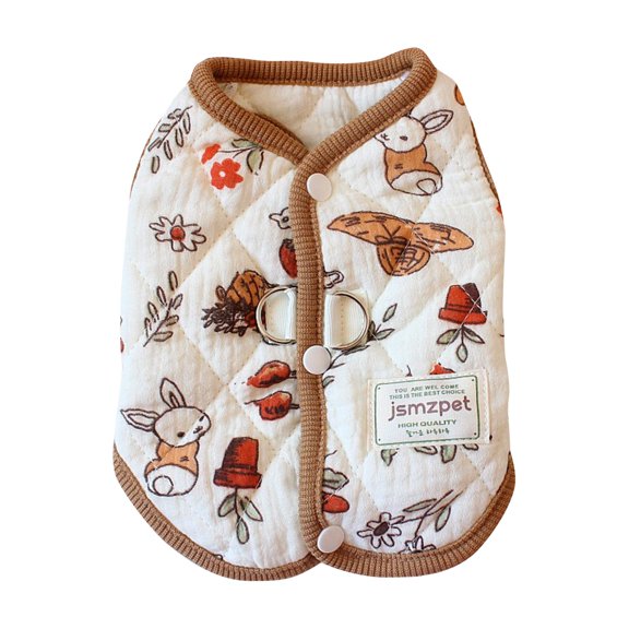 Cute Winter Warm Pet Dog Clothes Vest Cute Printed Coat Clothes Teddy Bear Clothing Dog Clothes With Velvet Jacket