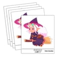 thumbnail image 1 of Cute Witch Floating on Broom Car Window Bumper Water Bottle Phone Tablet Laptop Waterproof Vinyl Decal Sticker Set 5-Pack - Gloss Finish - 5.0", 1 of 7