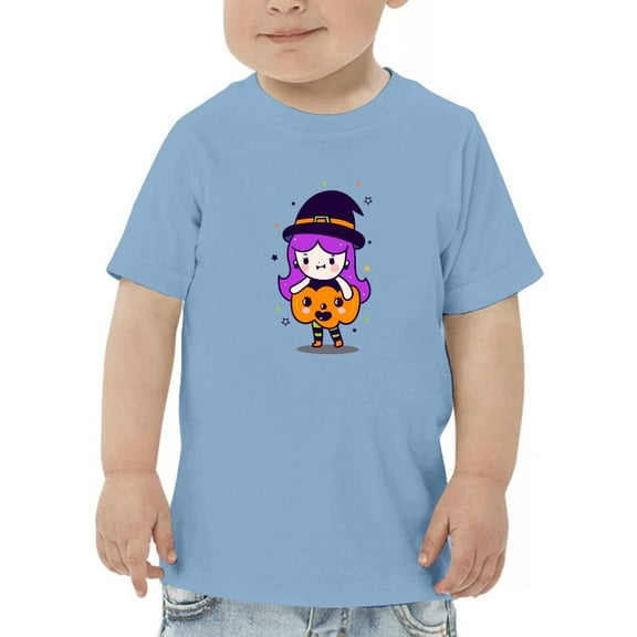 Cute Witch Girl Pumpkin Costume T-Shirt Toddler -Image by Shutterstock, 2 Toddler