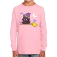 thumbnail image 1 of Cute Witch Kitten Long Sleeve Toddler -Image by Shutterstock,  5 Toddler, 1 of 4