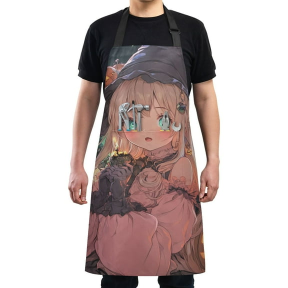 Cute Witch for Halloween Chef Kitchen Apron with Pockets for Women Waterproof Aprons for Cooking Baking