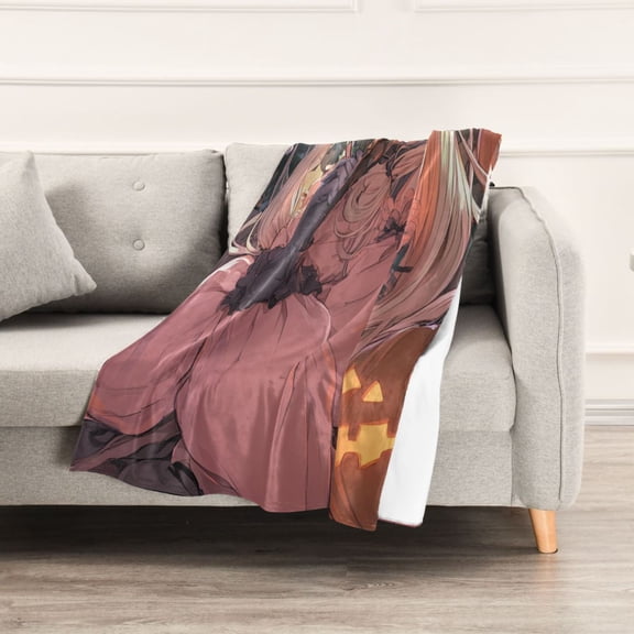 Cute Witch for Halloween Throw Blanket 60" x 90" Soft and Warm Blankets for Couch Sofa and Bed