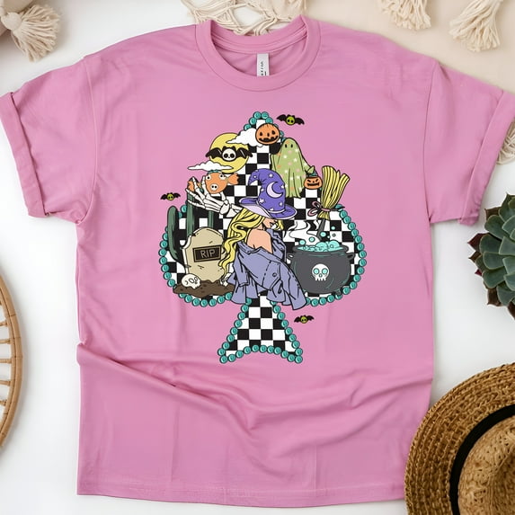 Cute Witchy Graphic Tee | Unisex Halloween Style Shirt, Azalea, Size 3XL