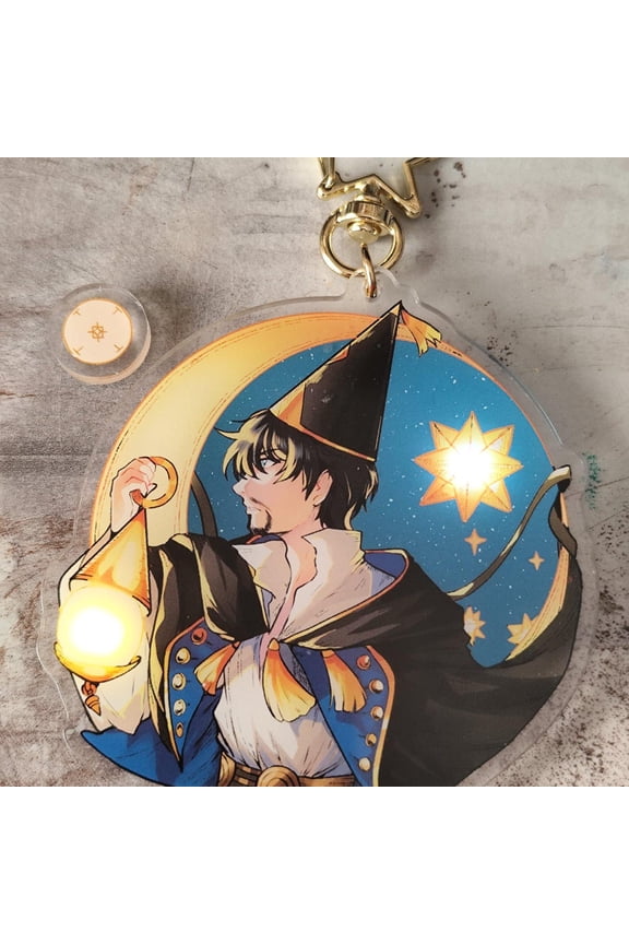 Cute Wizard Couple Light Acrylic Keychain, Kawaii Chibi Magic Bag Pendant Anime Backpack Decor Anime Fan Cute Gift Idea