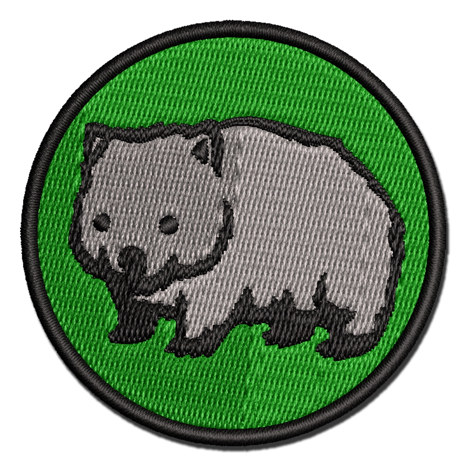 Cute Wombat Australian Marsupial Applique Multi-Color Embroidered Hook & Loop Patch - 3.5 Inch Large