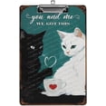 thumbnail image 1 of Cute Wood Clipboard, Decorative Wooden Clip Board with Low Profile for Office, School,Standard A4 Letter Size 12.5"x 9", You and Me We Got This Cat Couple Gifts, 1 of 6