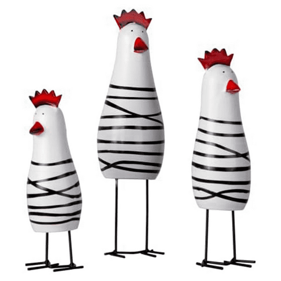 Cute Wood Wooden Chicken Chook Carving Figurines for Home Decor, Rooster Kitchen Decor, Living Room Decorations