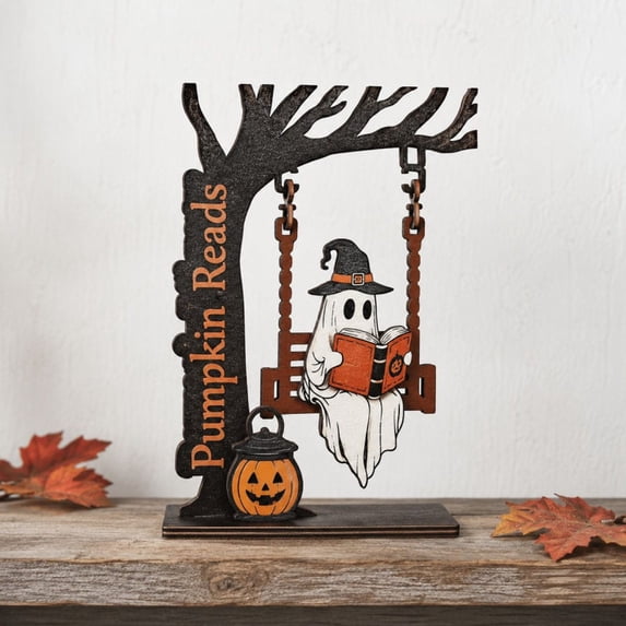 Cute Wooden Ghost Bookend, Bookshelf – Under $5