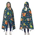 thumbnail image 1 of Cute Woodland Animal Wearable Blanket Hoodies for Women Men Adults Animal Lovers Cozy Warm Cartoon Flowers Rabbit Fox Raccoons Hooded Blankets for Couch Bed Decor 50x60 Inch, 1 of 5
