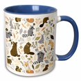 thumbnail image 1 of 3drose, Cute Woodland Animals Pattern, 15oz Two-tone Blue Mug, 1 of 6