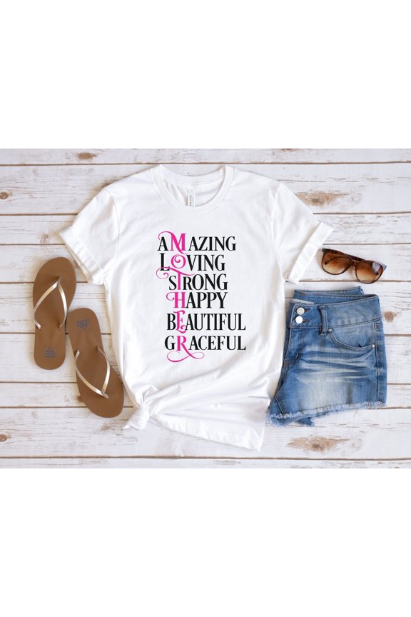 Cute Words Mom Birthday Strong Mama Life Mother Day T-Shirt - All Size S-5XL