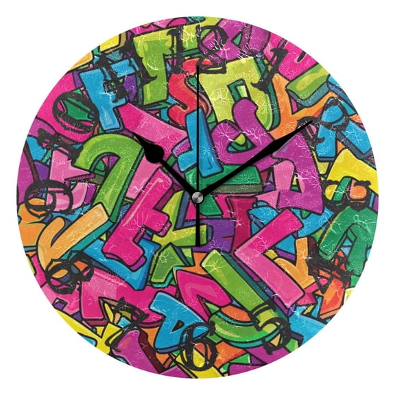Cute Words Wall Clock 10 inch Non-Ticking Easy to Read Decorative Clocks for Home Bedroom Living Room