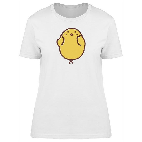 Cute Worried Chicken Cartoon T-Shirt Women -Image by Shutterstock, Female Medium