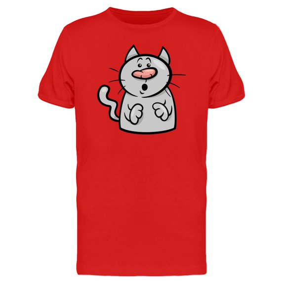 Cute Worried Kitten Cartoon Tee Men's -Image by Shutterstock