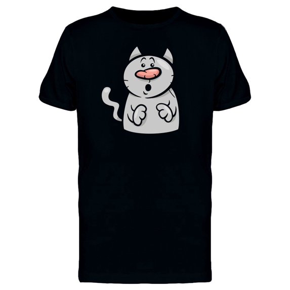 Cute Worried Kitten Cartoon Tee Men's -Image by Shutterstock