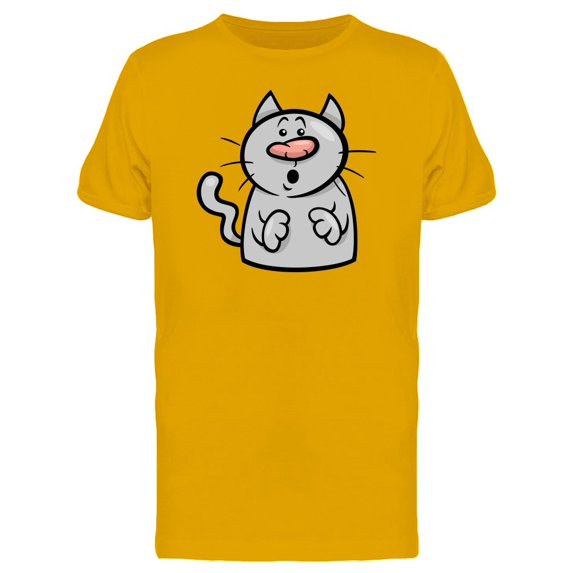 Cute Worried Kitten Cartoon Tee Men's -Image by Shutterstock