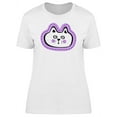 thumbnail image 1 of Cute Worried Kitten Head Doodle T-Shirt Women -Image by Shutterstock, Female x-Large, 1 of 2