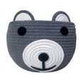 thumbnail image 1 of Cute Woven Rope Storage Basket for Nursery - Round Organizer with Bear Handles, Perfect for Toys, Blankets, Cosmetics & Small Items - Adorable Gift Basket Ideal Dark Gray, 1 of 6